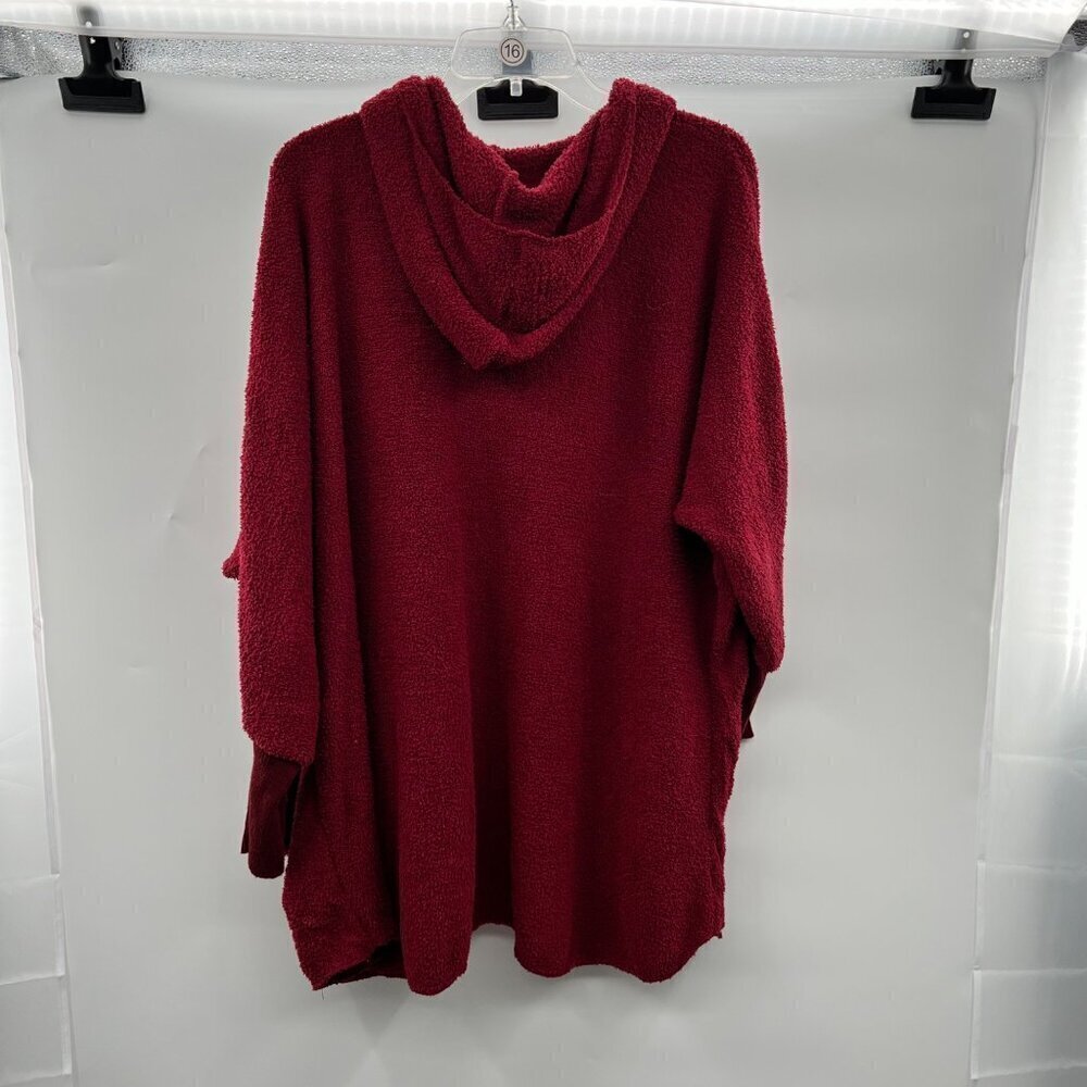 Absolutely Creative Wordwide Womens Open Front Hooded Fuzzy Cardigan Red OS - Picture 5 of 8